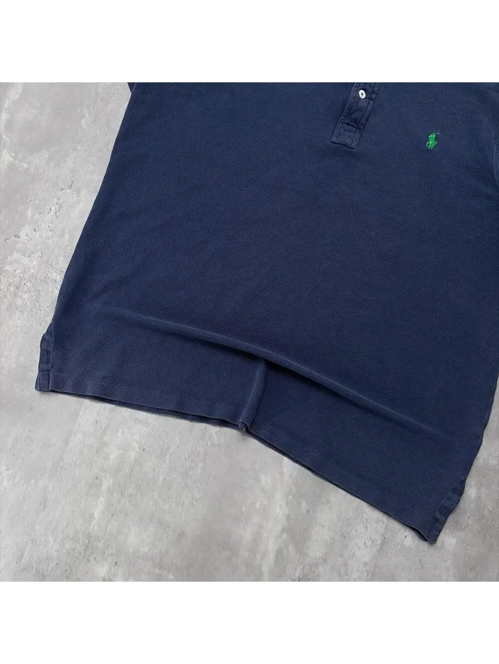 Vintage 90s Navy Polo Ralph Lauren Striped Collar Polo Shirt